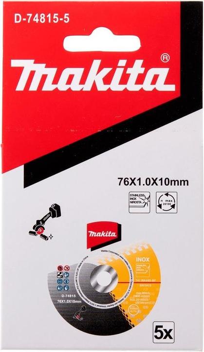 Produktbild Makita CUTTING WHEEL 76X1.0MM STAINLESS 5PCS