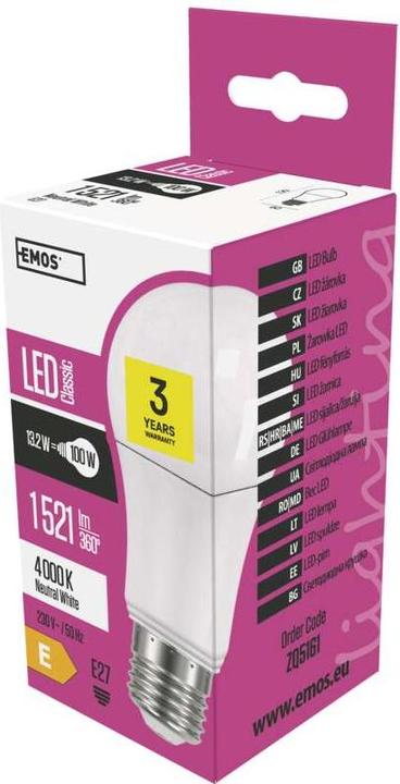 Produktbild Emos ZQ5161 LED bulb E27 (E27, 14 W, 1521 lm, 1 x, E)