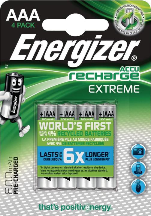 Energizer Recharge Extreme (4 Stk., AAA, 800 mAh)