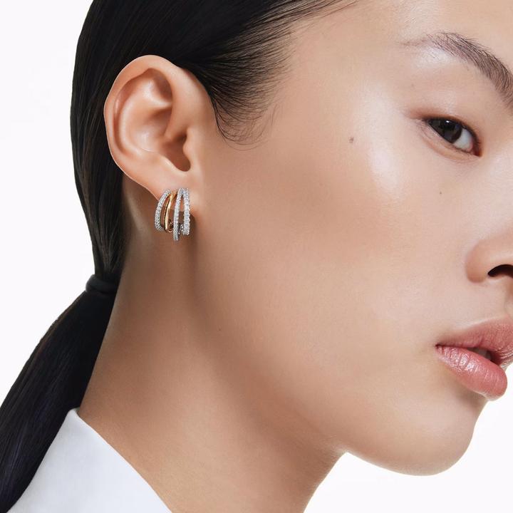 Produktbild Swarovski Hyperbola Kreolen Verschiedene Schliffe Mini Weiss Metallmix (Swarovski Metall)
