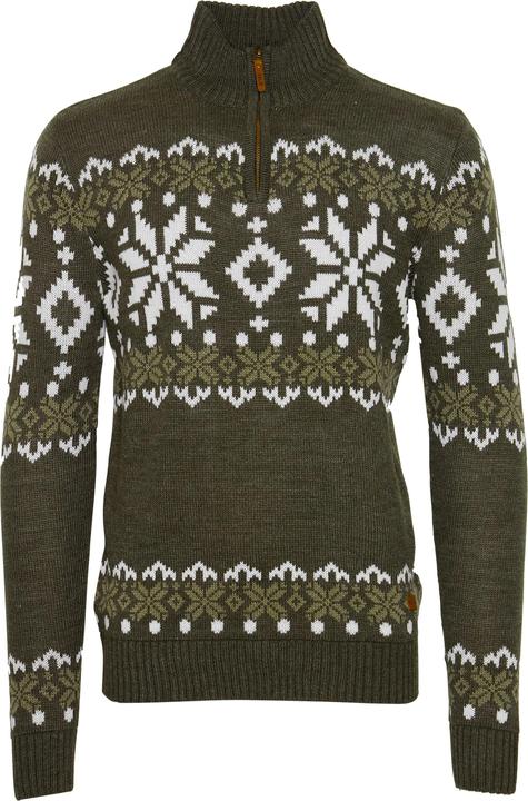 Actual product image Solid Norwin Men's Jumper Chunky Knit Pullover Troyer (L)