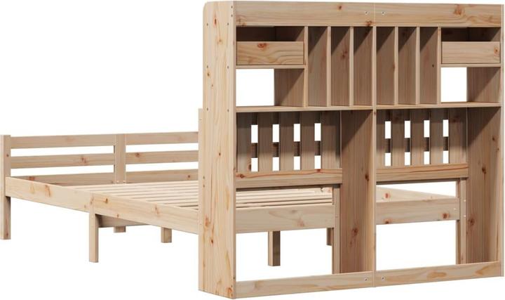 Produktbild VidaXL Massivholzbett Holzbett Bett Doppelbett Bettgestell 140x190cm Kiefernholz (140 x 190 cm)