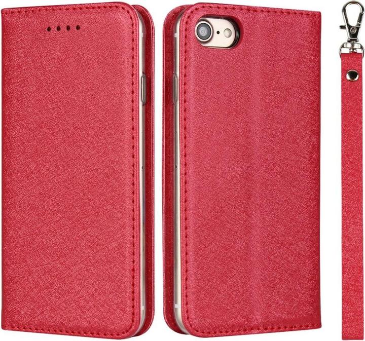 Produktbild Cover-Discount iPhone SE / 8 / 7 - Silk Texture Flip Case rot (Apple iPhone 8, Apple iPhone 7)