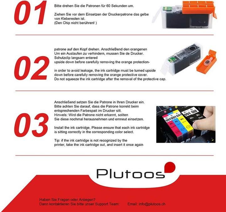 Image du produit Plutoos Canon CLI-551 Y Cartouche XXL compatible, Jaune