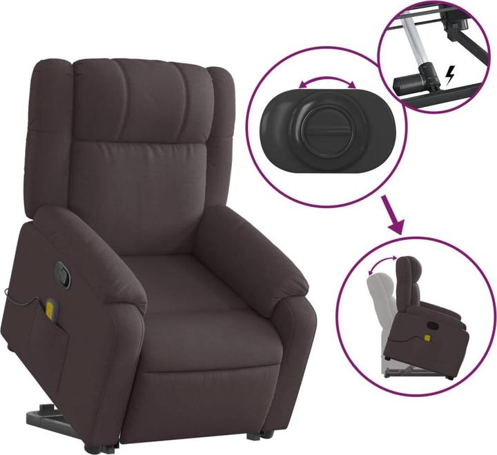 Actual product image VidaXL Massage chair with stand-up aid fabric