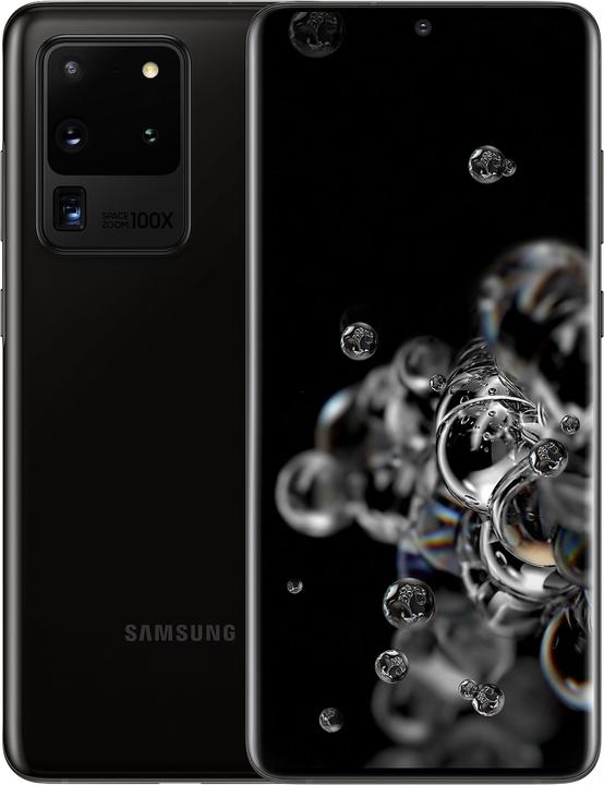 Produktbild Samsung Galaxy S20 Ultra 5G EU (128 GB, Cosmic Black, 6.90", Hybrid Dual SIM + eSIM, 108 Mpx, 5G)