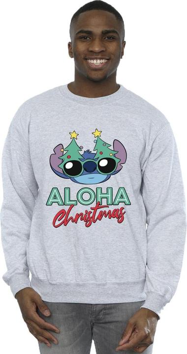 Actual product image Disney Mens Lilo And Stitch Christmas Tree Shades Sweatshirt (L)