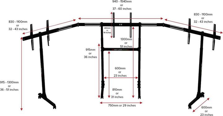 Produktbild Next Level Racing Free Standing Triple Monitor