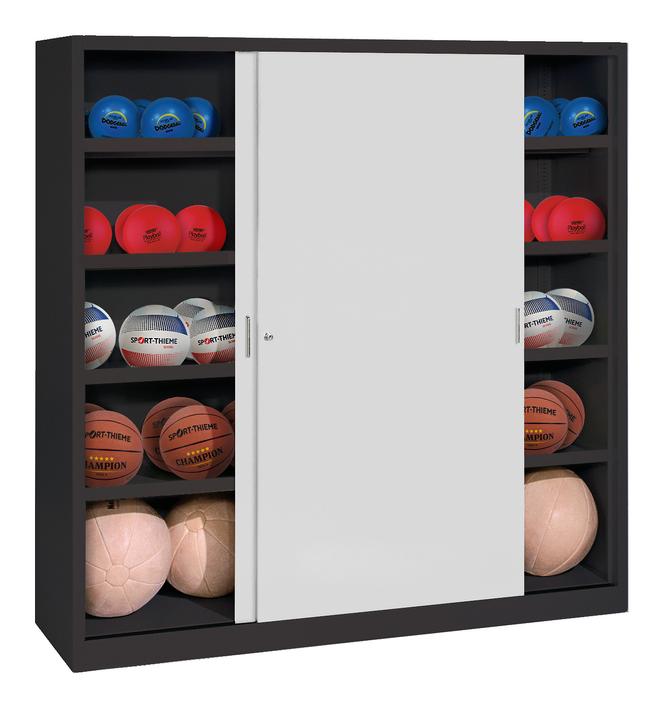 C+P Ballschrank (HxBxT: 195x120x50 cm, mit Vollblech-Schiebetüren, Typ 4)