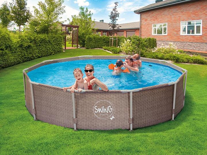 Produktbild Swing ACTIVE RAHMEN POOL – 3,66 x 0,91 m, Korbdesign (Dunkles Doppelrattan) (366 x 91 cm)