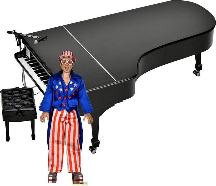 Immagine prodotto Neca Elton John: Live in '76 - Elton John con pianoforte Set di figure d'azione vestite da 8 pollici