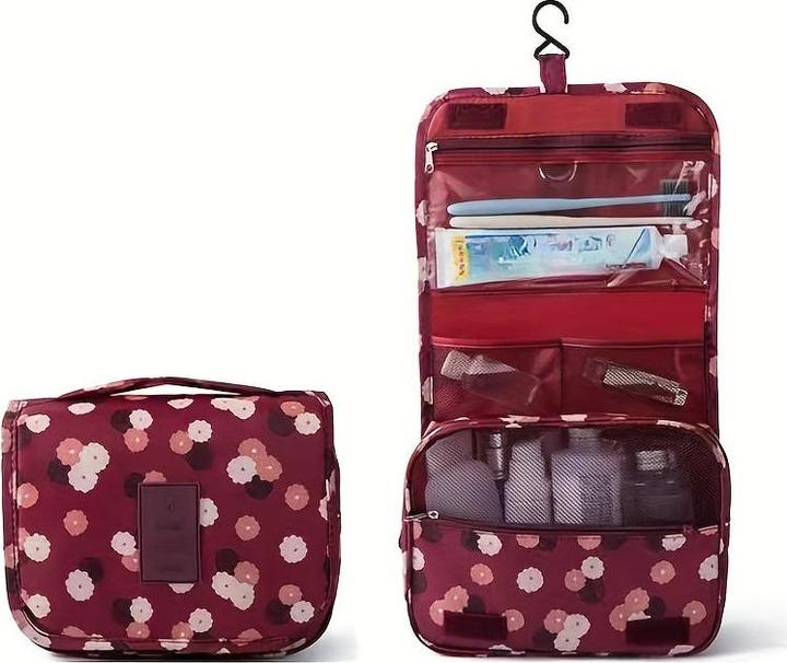 Produktbild Only-Bags.Store Vielseitiger Reise-Toilettenbeutel mit Haken - strapazierfähiges Polyester, geruchsneutral