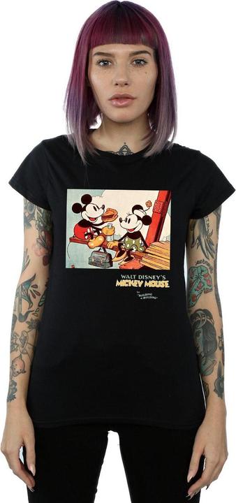 Actual product image Disney Womens/Ladies Mickey Mouse Building A Building Cotton T-Shirt (M)
