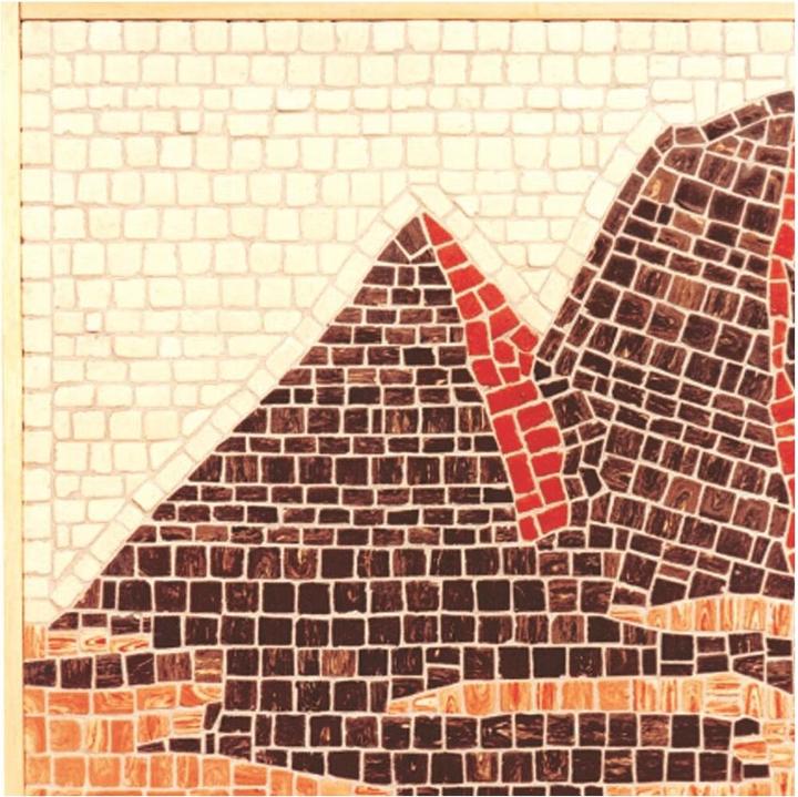 Actual product image Block Cuit. Ceramic stone mosaic - Pyramid of Giza (34 x 27 cm)