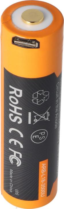 Image du produit Fenix Batterie 18650 protégée avec fonction de charge USB, avec AccuSafe