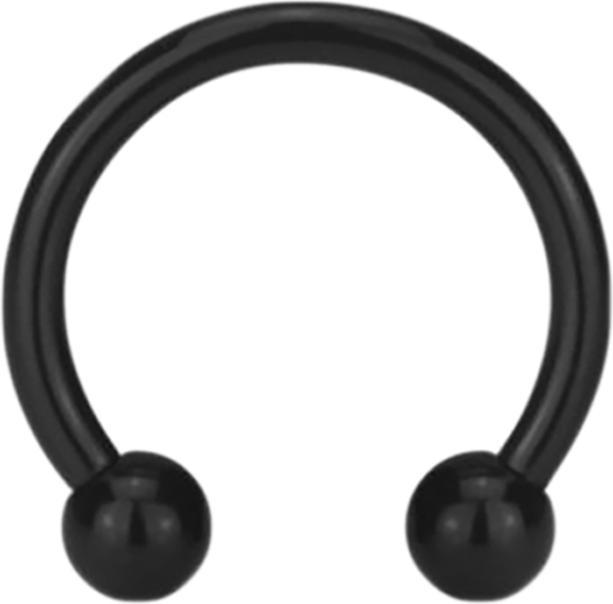Produktbild Star Piercing Micro Circular Barbell Supernova Absolute Black mit zwei Kugeln (Messing, Chirurgenstahl 316L)
