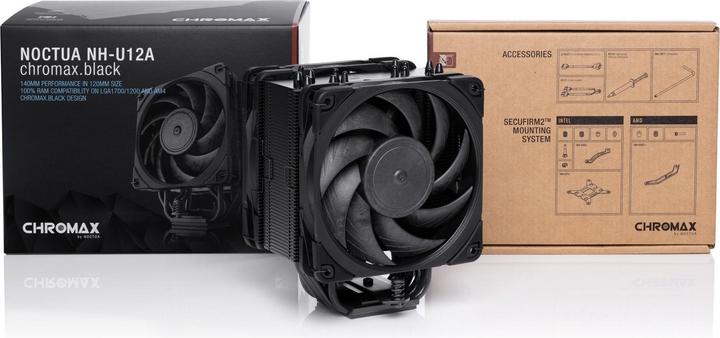Actual product image Noctua NH-U12A chromax.black (158 mm)