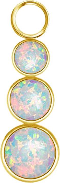 Image du produit Star Piercing Anhänger vergoldet drei Opale weiss (Acier chirurgical 316L)