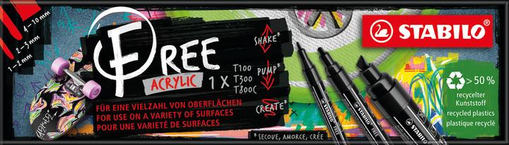 Image du produit STABILO FREE Acrylic Acrylmaker (Noir, 10 mm, 3 x)