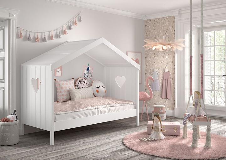 Image du produit Vipack Lit de maison Amori avec dosseret incl. coffre de rallonge (90 x 200 cm)