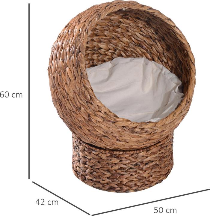 Actual product image PawHut Cat house made of rattan weave (Cat)