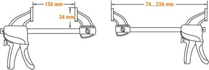 Produktbild Kendo Einhand-Schnellspannzwinge (150 mm)