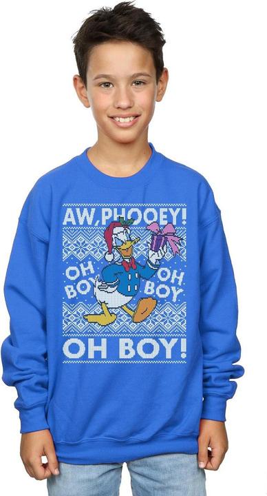 Actual product image Disney Boys Donald Duck Christmas Fair Isle Sweatshirt (140, 146)