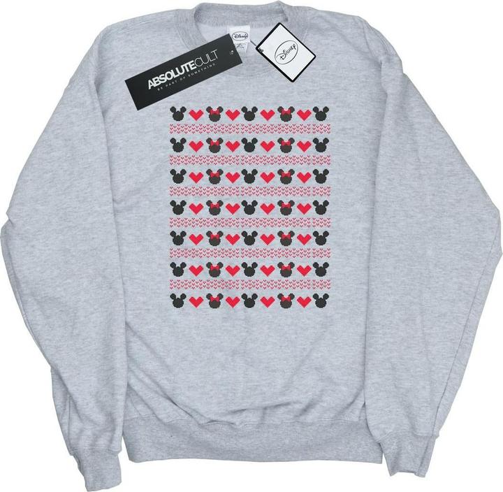 Disney Mickey And Minnie Christmas Hearts Sweatshirt (L)