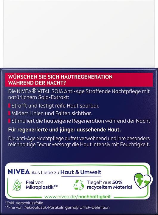 Nährwerte und Zutaten NIVEA Vital Soja Anti-Age Nachtcreme (50 ml, Nachtcreme)