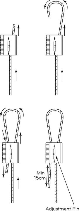 Actual product image Dörner + Helmer Ruck-Zuck wire rope lock Wire rope ø 3 mm Load capacity 120 kg Zinc casting galvanised