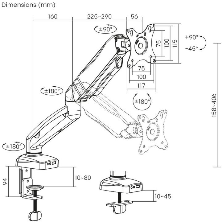 Produktbild Xantron ECO-MA-1 (Tisch, 32")