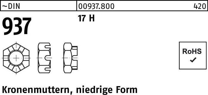 Actual product image DIN 937 niedrige Form