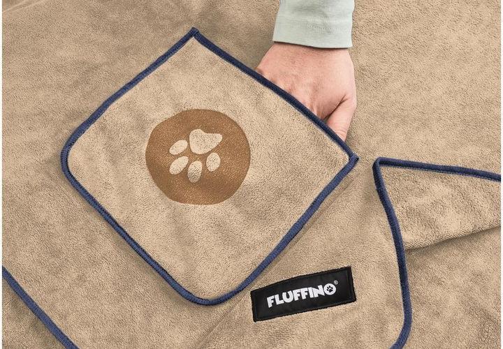 Actual product image Fluffino Dog towel set, beige / blue, L (Dog)