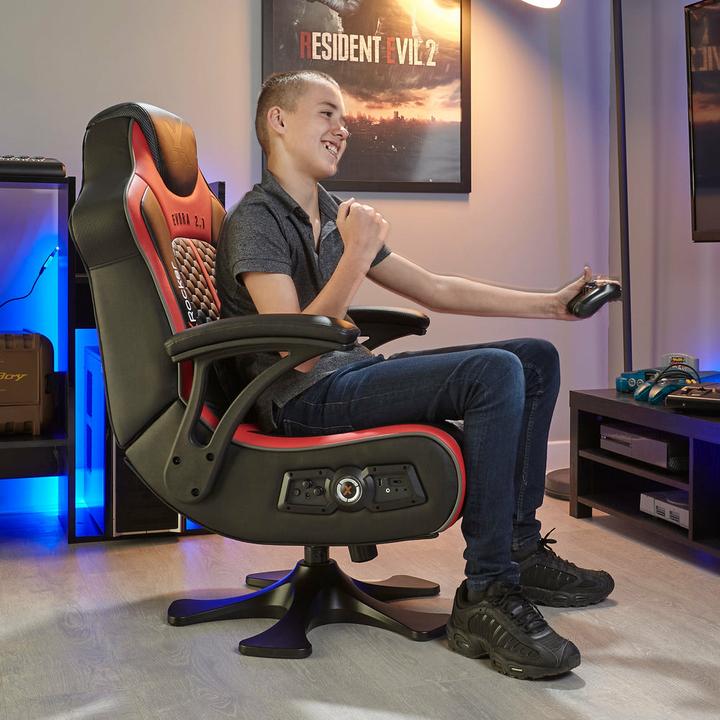 Produktbild X Rocker Chaise de jeu Evora 2.1 audio sans-fil Noire/Rouge