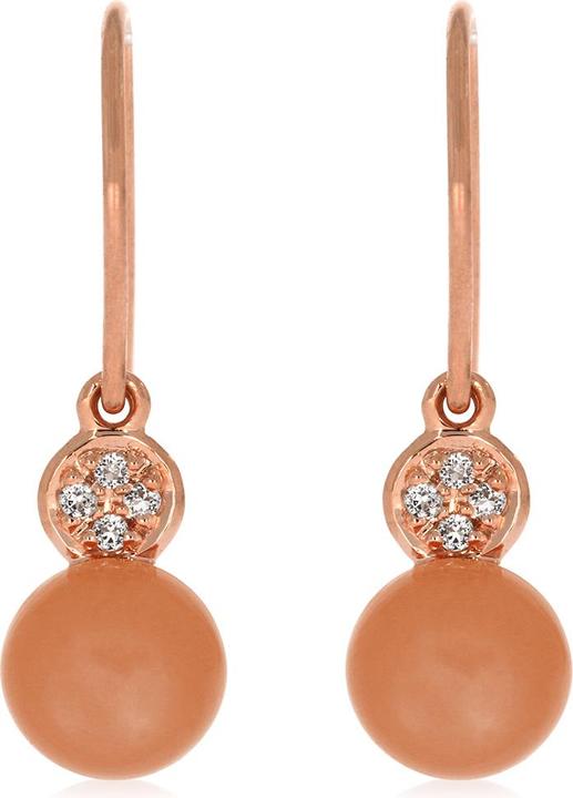 Immagine prodotto Xen Orecchini con pietra di luna color pesca e topazio bianco di circa 2,8 ct. placcati in oro rosa (Argento 925)