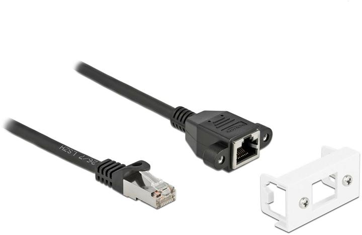 Delock Cavo di prolunga di rete per Easy 45 modulo S/FTP RJ45 maschio a RJ45 femmina Cat.6A 50 cm nero (S/FTP, CAT6a, 0.50 m)