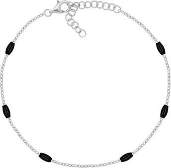 Brilio Silver Silver Bracelet With Black Beads Brc229wbc