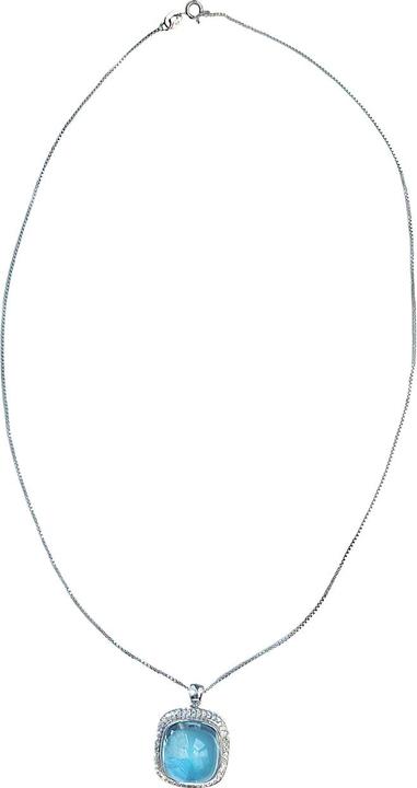 Image du produit Xen Pendentif avec chaîne opale bleue Cushion cabochon 45 cm 925 argent (Argent sterling 925, 45 cm)