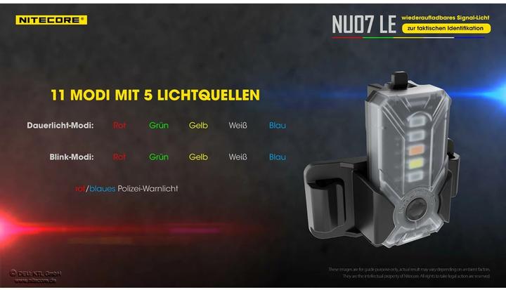 Actual product image Nitecore NU07 LE - Signal light (6.20 cm, 15 lm)