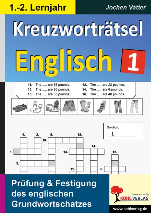 Immagine prodotto Kreuzworträtsel Englisch - 1.-2. Lernjahr (Tedesco, Jochen Vatter, 2013)