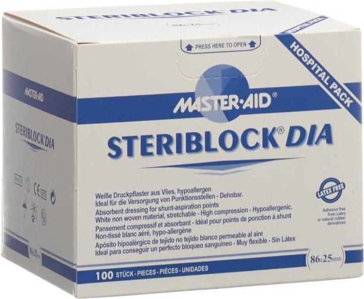 Produktbild Master Aid Steriblock Vliespflaster 86x25mm steril Box 100 Stk (100 x)