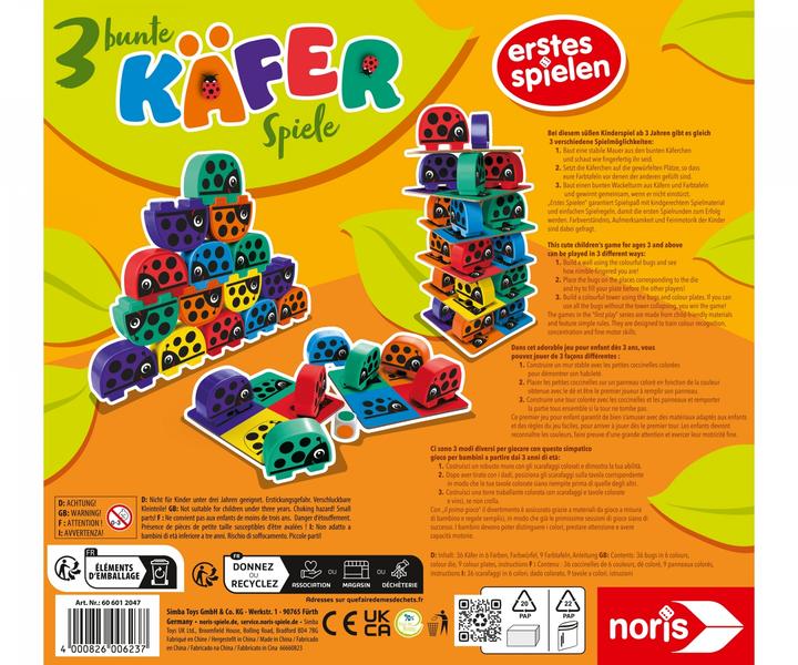 Produktbild Noris 3 bunte Käferspiele (Deutsch, Französisch, Italienisch, Englisch)