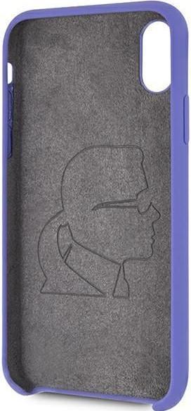 Produktbild Karl Lagerfeld case for iPhone X / XS KLHCPXSLVOG hard case purple Silicone (Apple iPhone X, Apple iPhone XS)