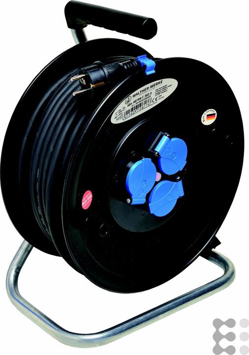Walther Werke Cable drum 16A 2P+E 230V 40m H07RN-F3G2,5 39100302400303 (40 m, 2.50 mm²)