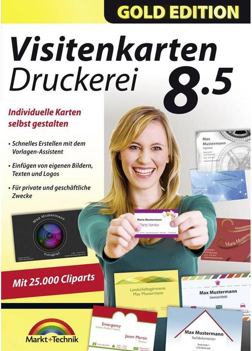 Produktbild Visitenkarten Druckerei 8.5 Gold Edition (1 User, unbegrenzt)