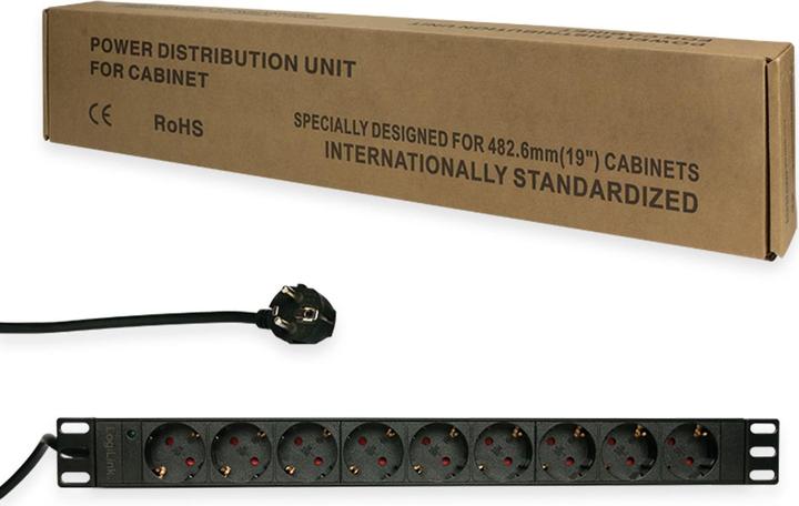 Produktbild LogiLink Stromverteilungseinheit (9 x, CEE 7/3, 2 m)