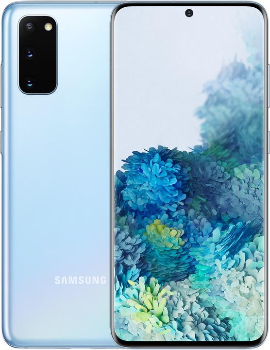 Samsung Galaxy S20 EU (128 GB, Cloud Blue, 6.20", Hybrid Dual SIM + eSIM, 64 Mpx, 4G)