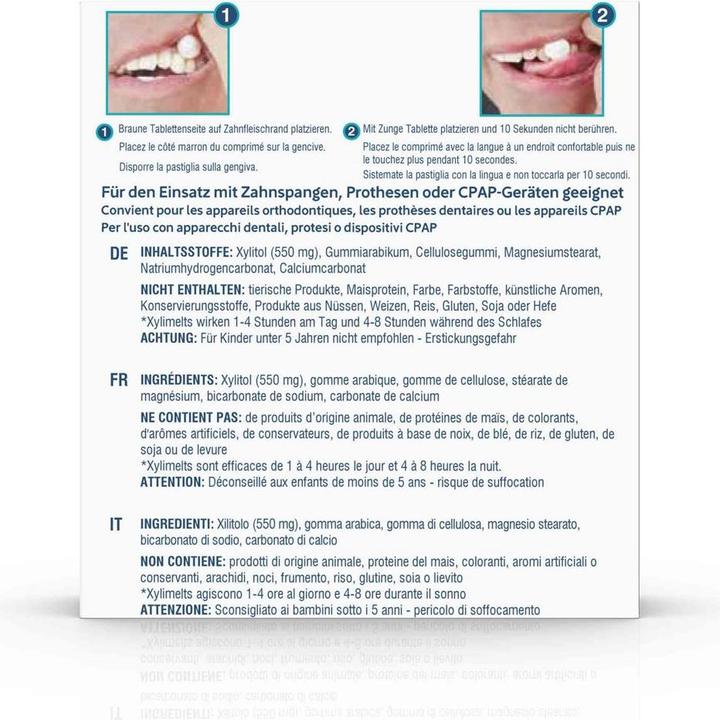 Actual product image Oscimed Sa Adhesive tablets against dry mouth Nature without mint (40 x, 186 ml, 50 g)