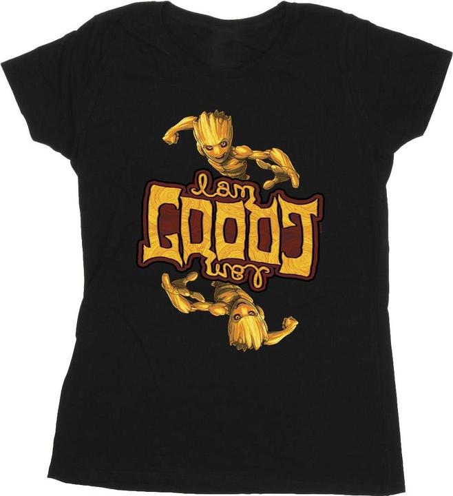 Actual product image Womens/Ladies Guardians Of The Galaxy Groot Inverted Grain Cotton T-Shirt (XXL)
