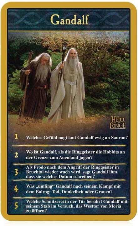 Productafbeelding Winning Moves WIN46301 - Top Trumps Quiz: Lord of the Rings - kennisspel (EN), voor 2 spelers, vanaf 8 jaar (Duits)